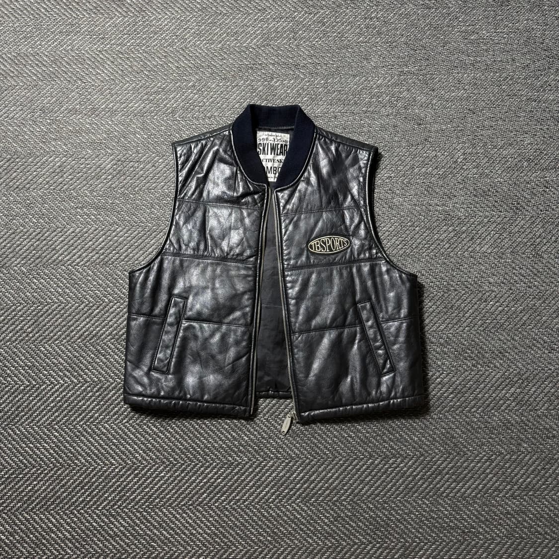 90s TOMBOY 톰보이 스펠아웃 가죽 조끼 자켓 상품이미지3