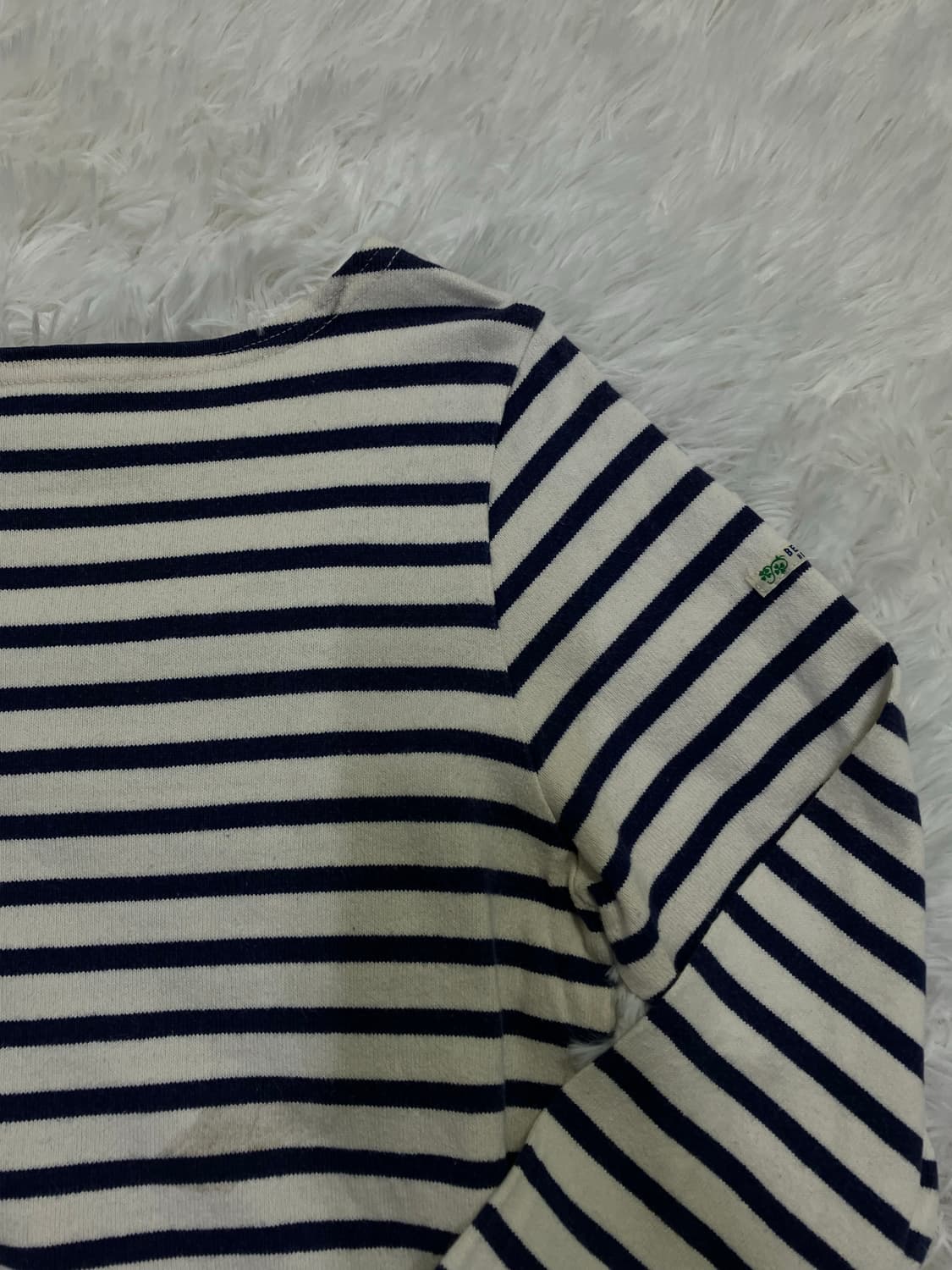 빈티지 빔즈 블루 스트라이프 티셔츠 y2k 스트릿 갸루 펑키 일본빈티지 상품이미지3