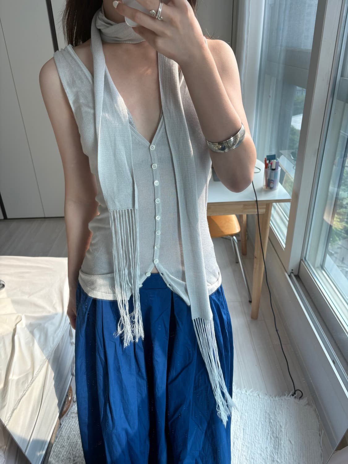 Theory Long Scarf Knit Vest 상품이미지2