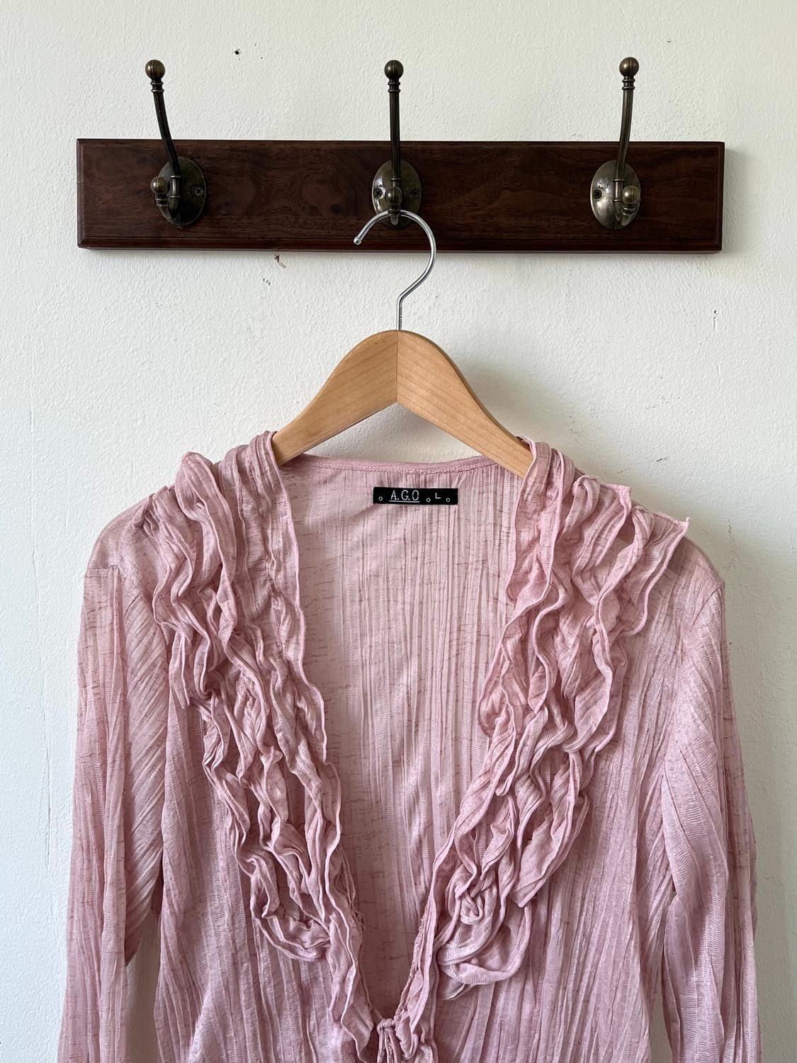 A.G.O 셔링 시스루 가디건 상품이미지2