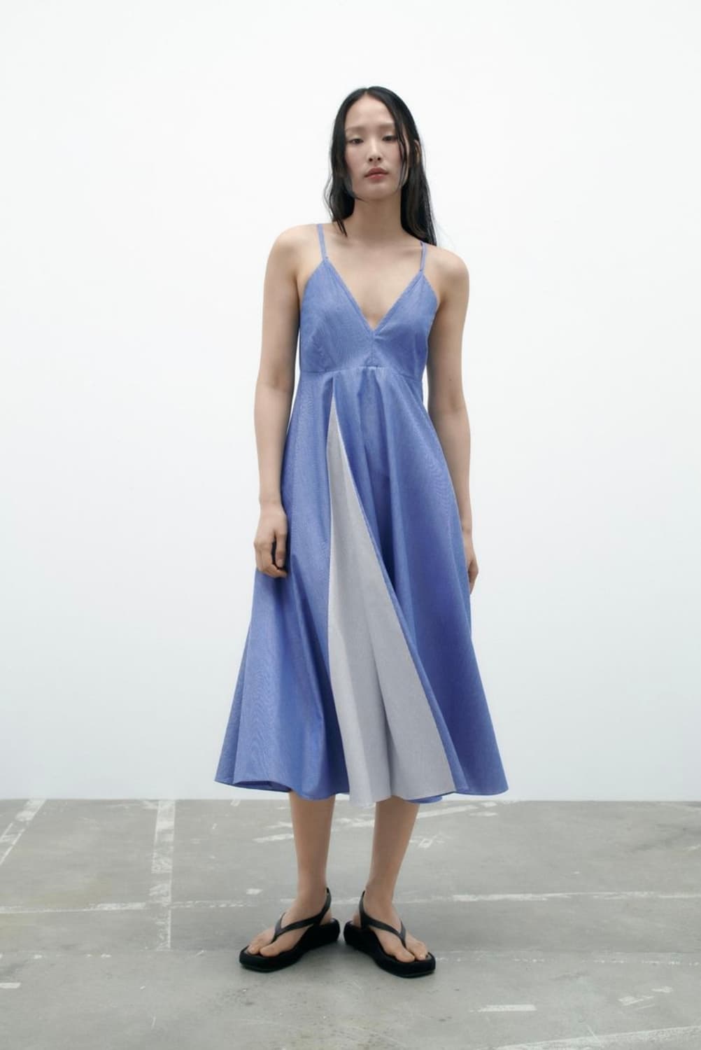 자라 스트라이프 포플린 원피스 상품이미지1