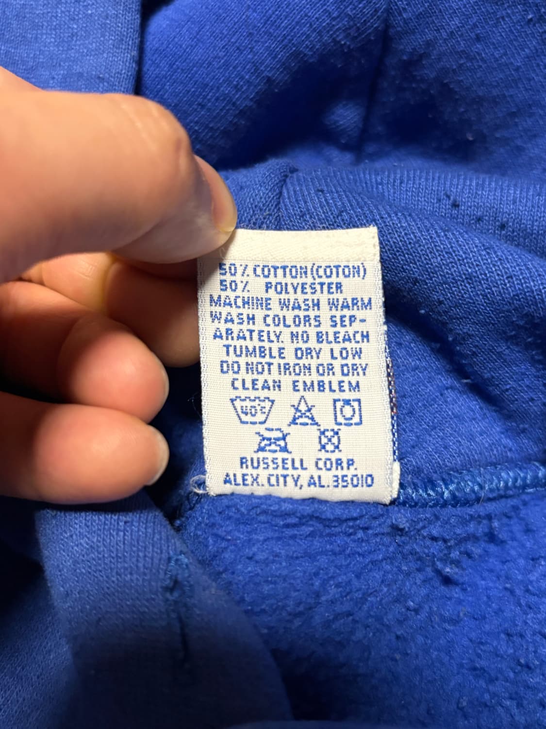 90s 빈티지 러셀 후드 블루 컬러 XL 초레어 상품이미지4