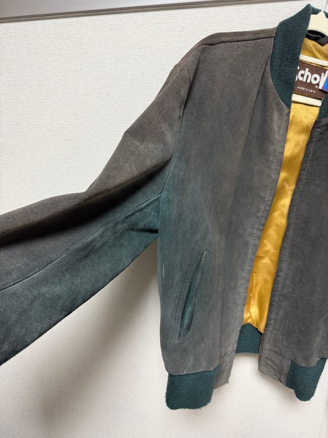 쇼트 90s 스웨이드 봄버 자켓 상품이미지4