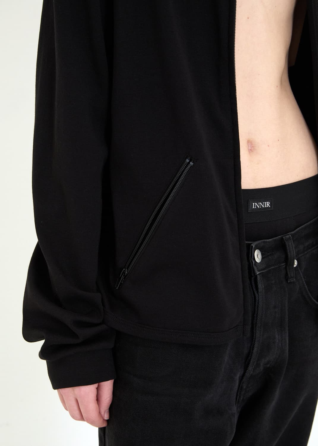 261 Cotton Rib Stand Zip (Black) 상품이미지3