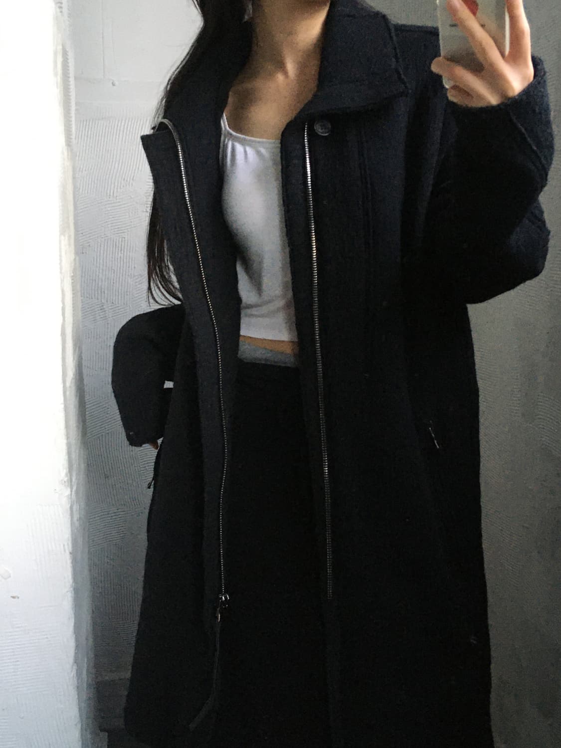 TRANSIT 트랜짓 블랙 컬러 울 코트 상품이미지4