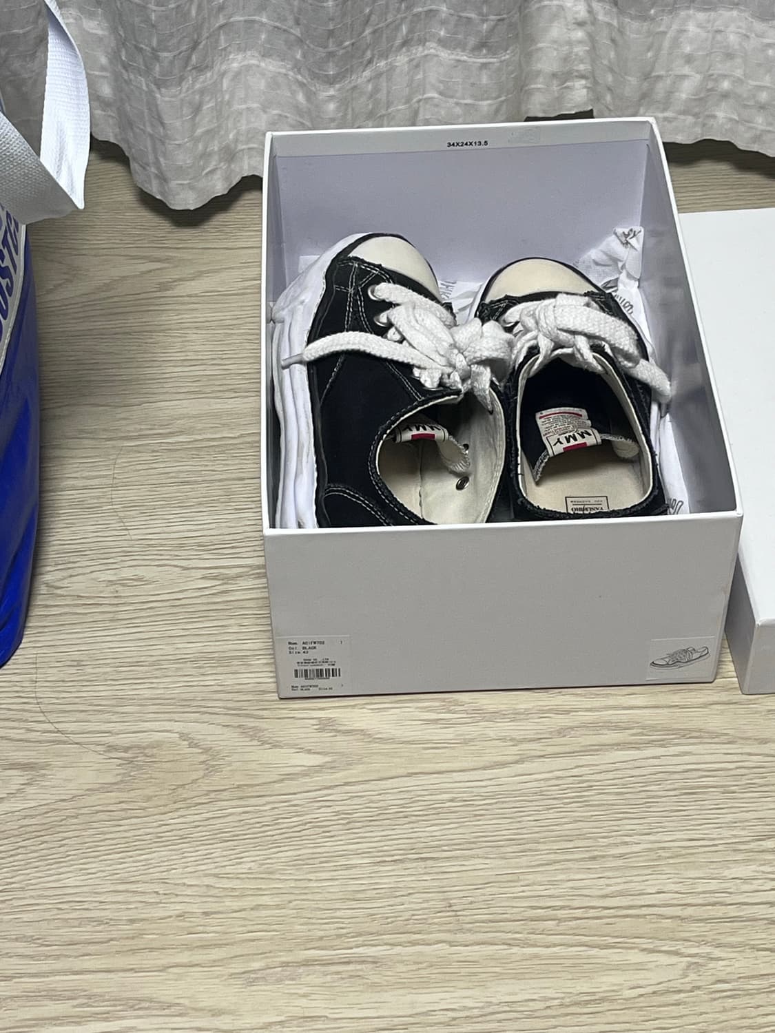 메종 미하라 야스히로 피터슨 OG 솔 캔버스 로우 블랙 스니커즈 상품이미지7