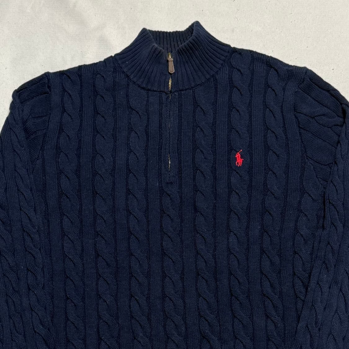 L 폴로랄프로렌 네이비 케이블 니트 집업 상품이미지1