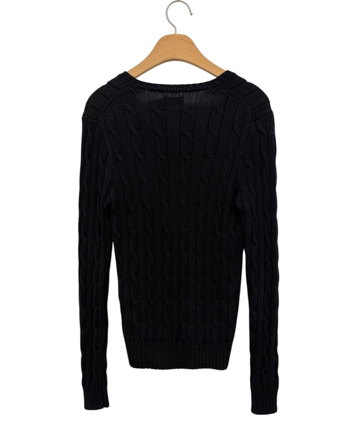 폴로 케이블 꽈배기 브이넥니트 블랙 (여성S) 상품이미지8