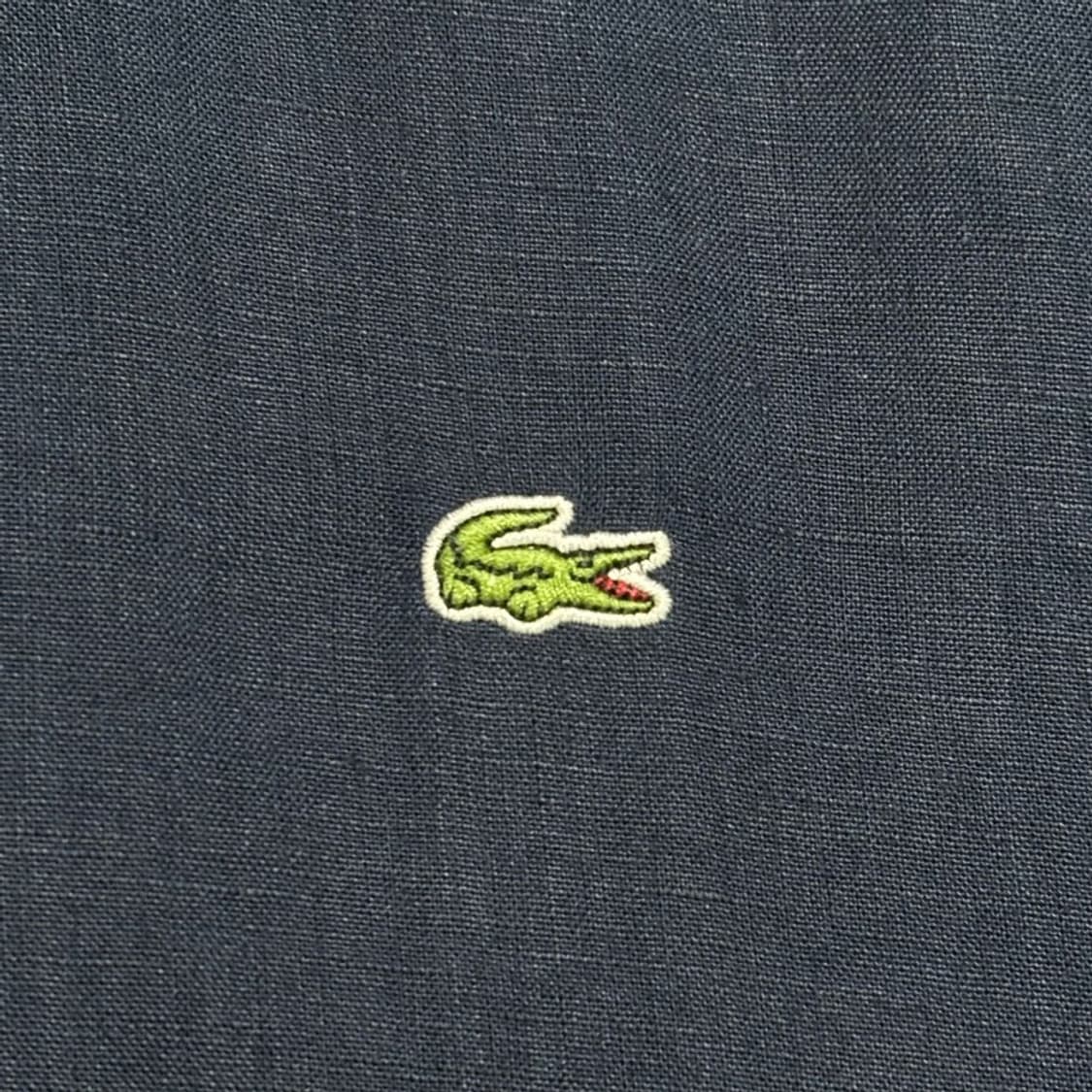 LACOSTE 헨리넥 린넨 셔츠 네이비 40 상품이미지2