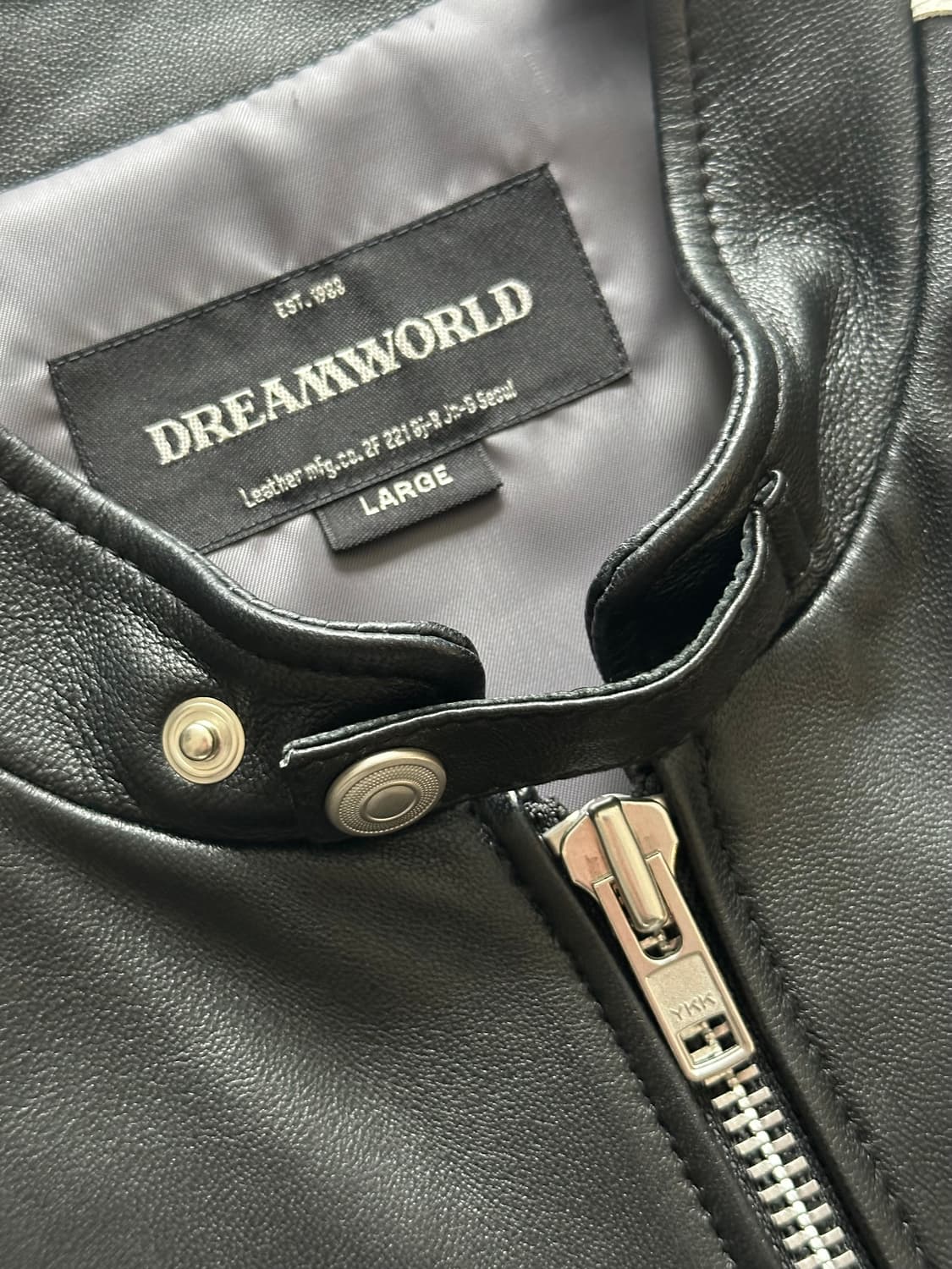 (L , 방예담 착용) 드림월드 렘스킨 라이더 자켓 상품이미지4