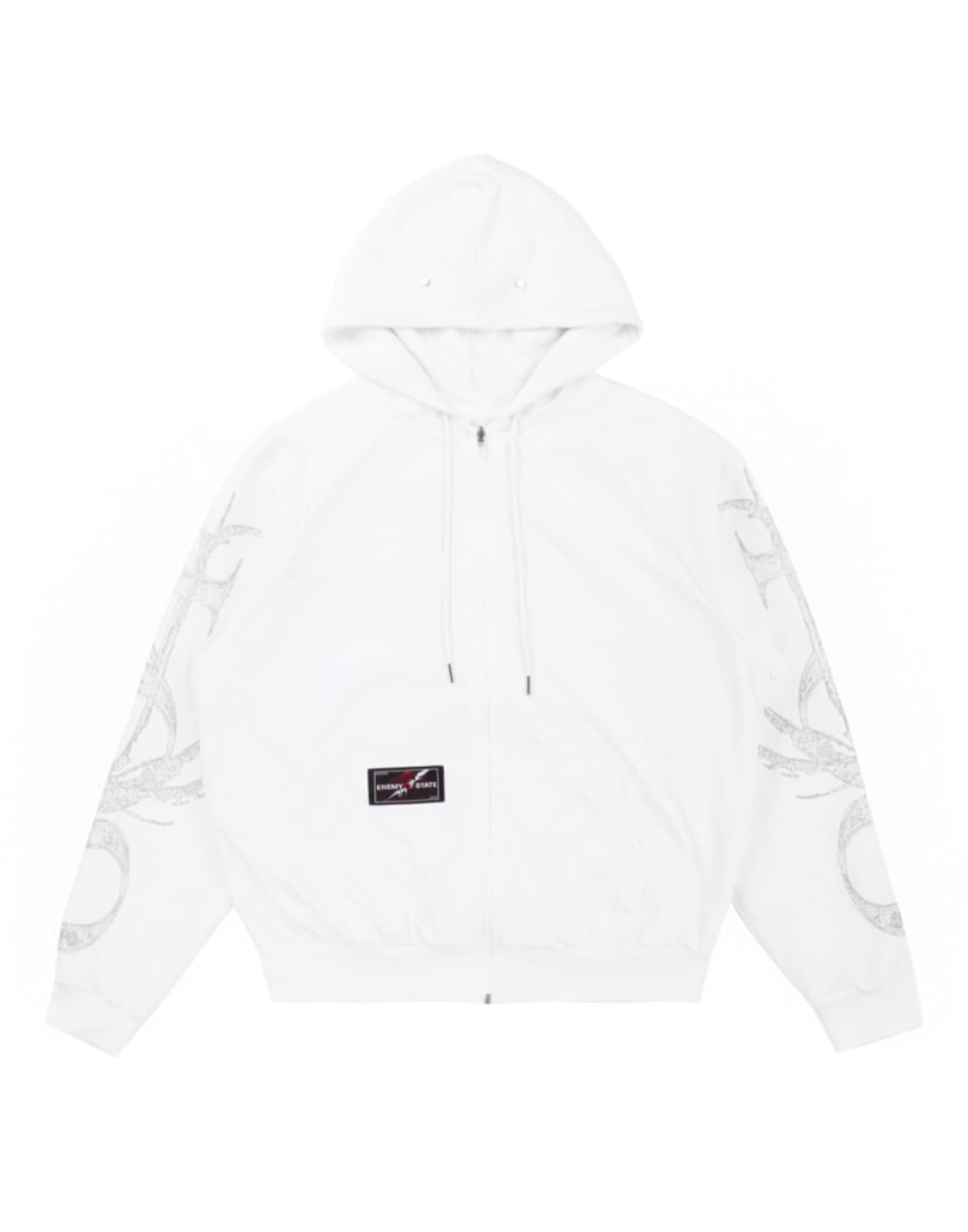 604servise 리버시블 스포티 후드집업 화이트 상품이미지1