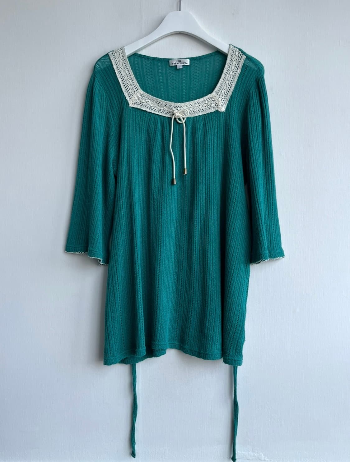 nacer mira 에메랄드 레이스 넥 니트 튜닉 상품이미지2