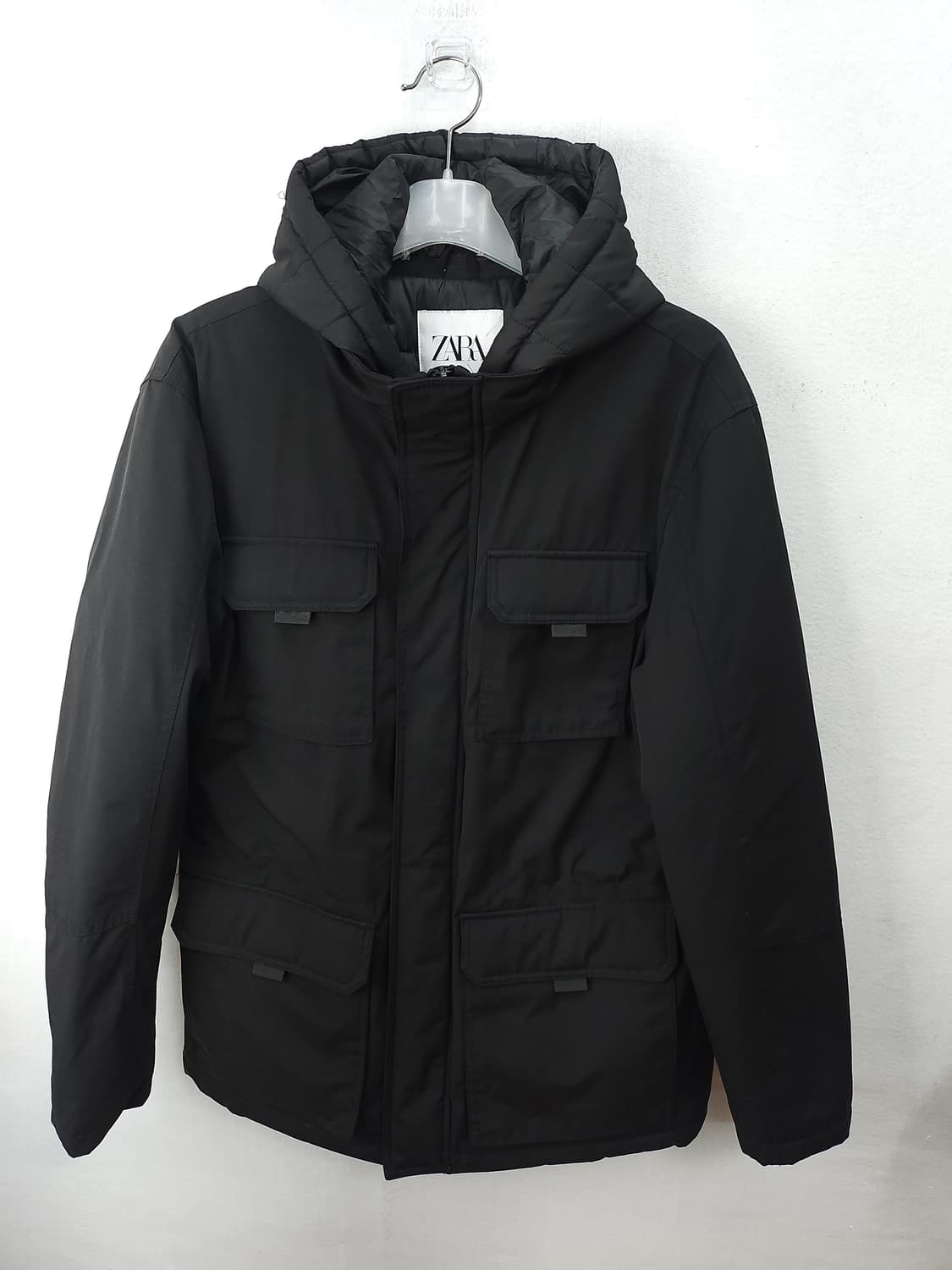 ZARA 검정 후드 패딩파카 100 L 새제품급 상품이미지1
