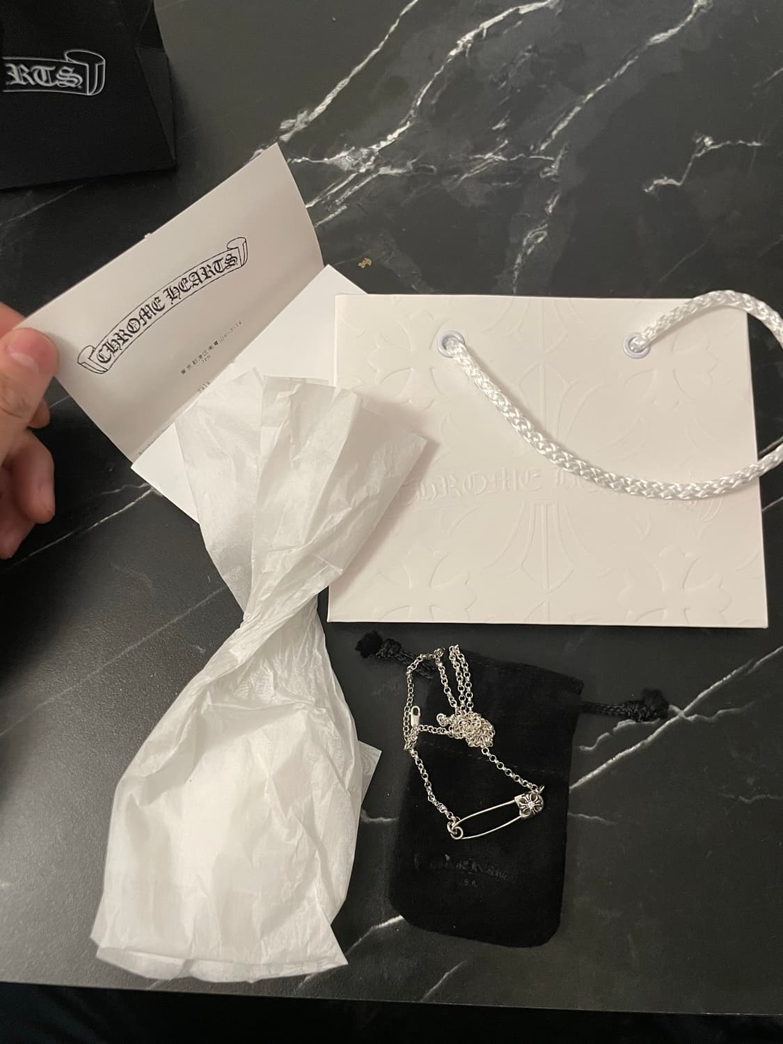 크롬하츠 세이프티핀 1p 다이아 목걸이 오리지널 상품이미지1