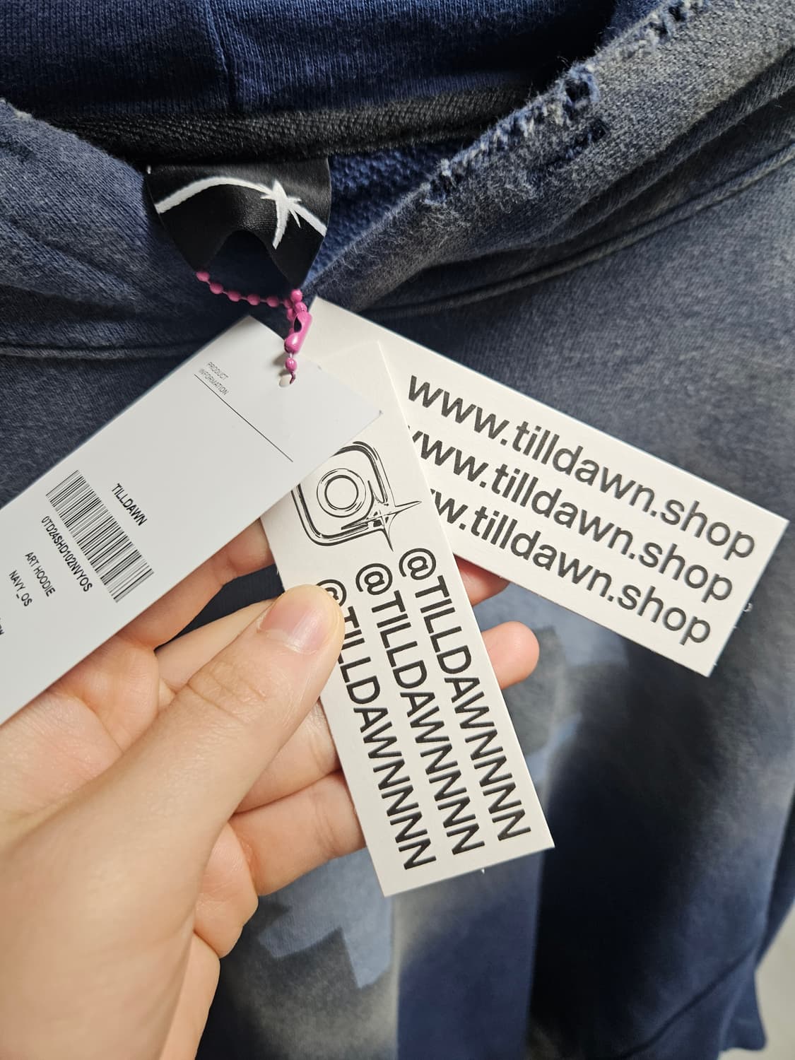 TILLDAWN 아트 후드 네이비 상품이미지4