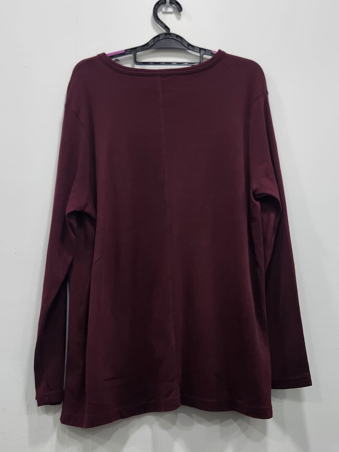 [77] 지오송지오 버건디 플레어 긴팔 티셔츠 여성 95 (77) 상품이미지2