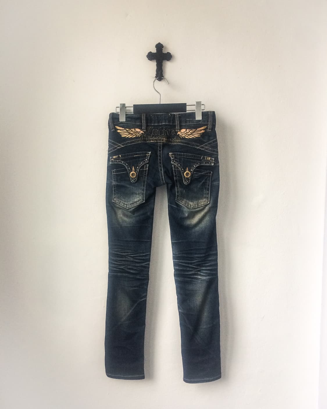 Back wing needle work denim pants 상품이미지3
