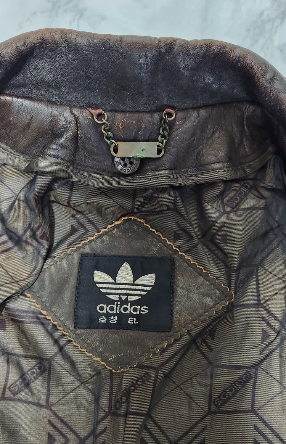 L 아디다스 80s 빈티지 양가죽 자켓 상품이미지7