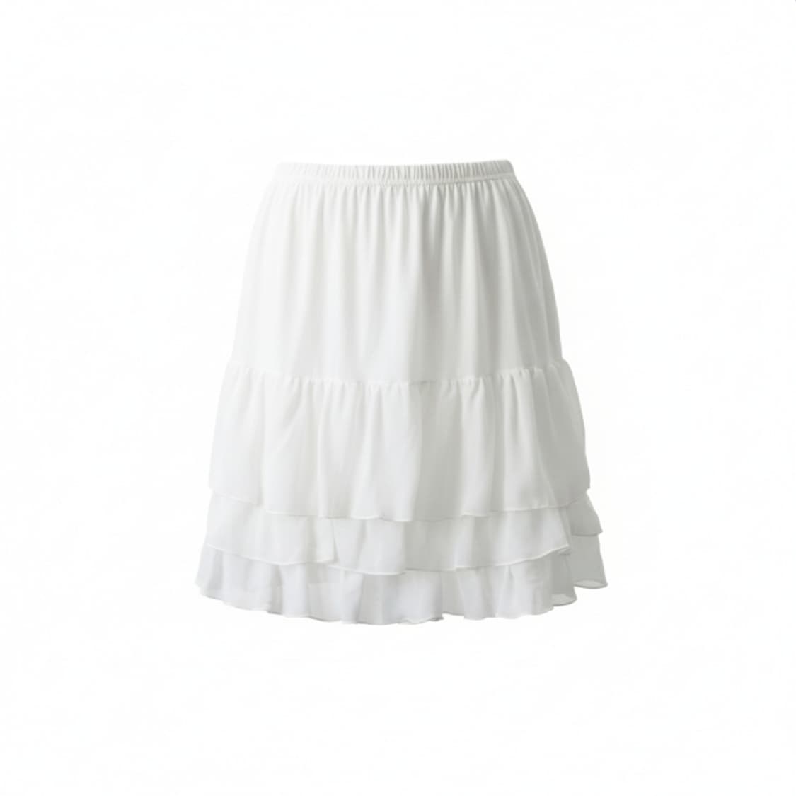 화이트 캉캉 프릴 밴딩 스커트 1886 상품이미지1