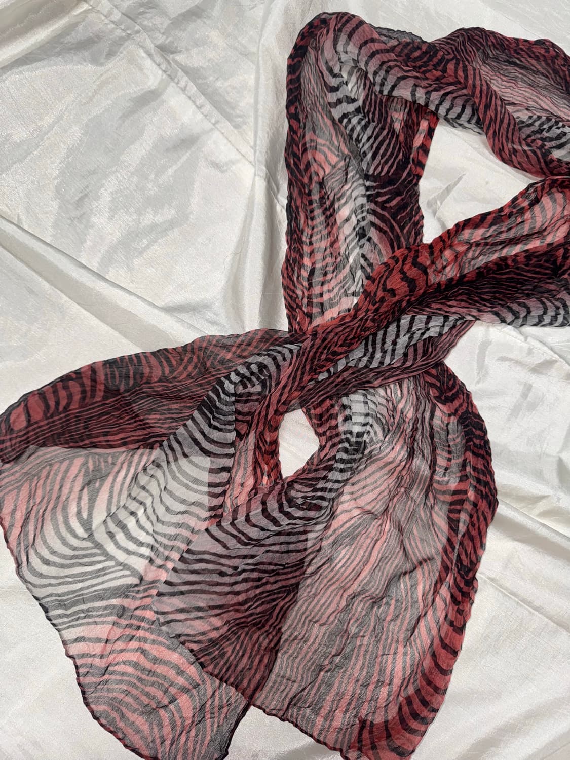 Red color zebra design scarf 상품이미지4