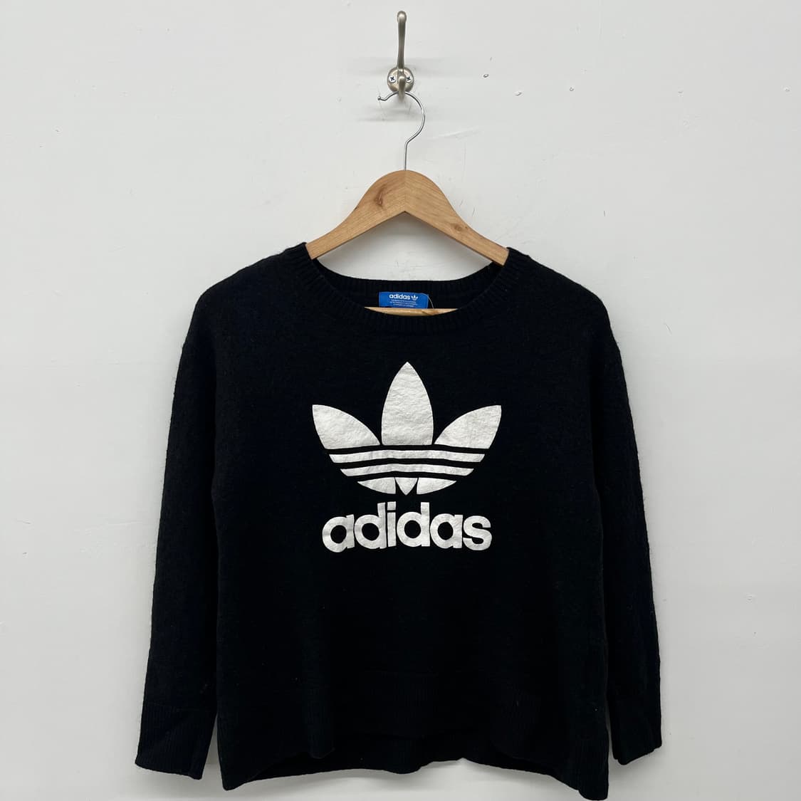 아디다스 블랙 트레포일 니트 여L 상품이미지1