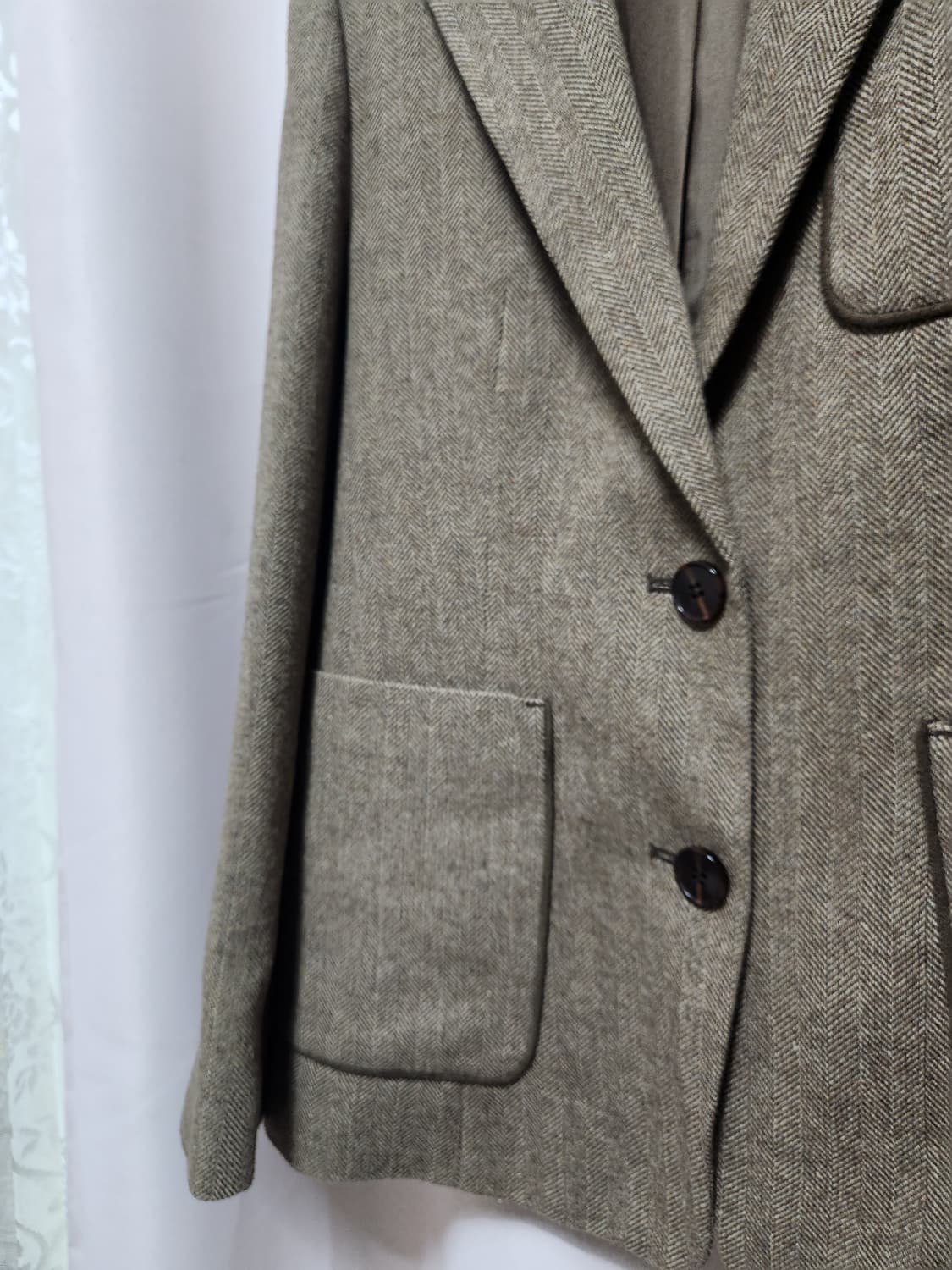 미착용급 럭키브랜드 헤링본 여성 울자켓 상품이미지3