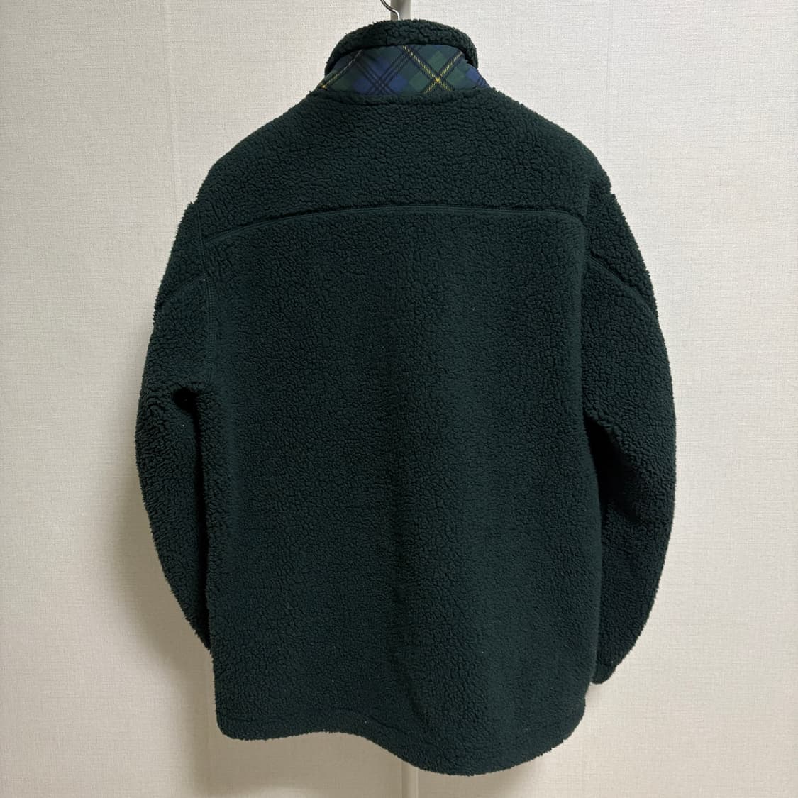 유니클로 X JW앤더슨 체크 포켓 플리스 / 그린, M 상품이미지7