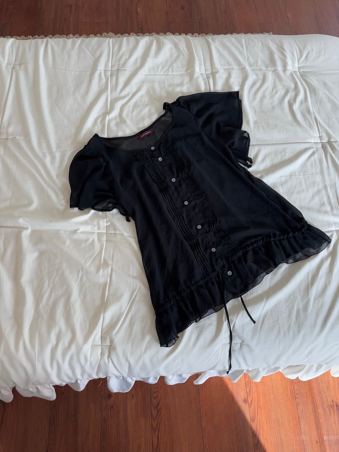 어반리서치 시스루 반팔 블라우스 탑 상품이미지4