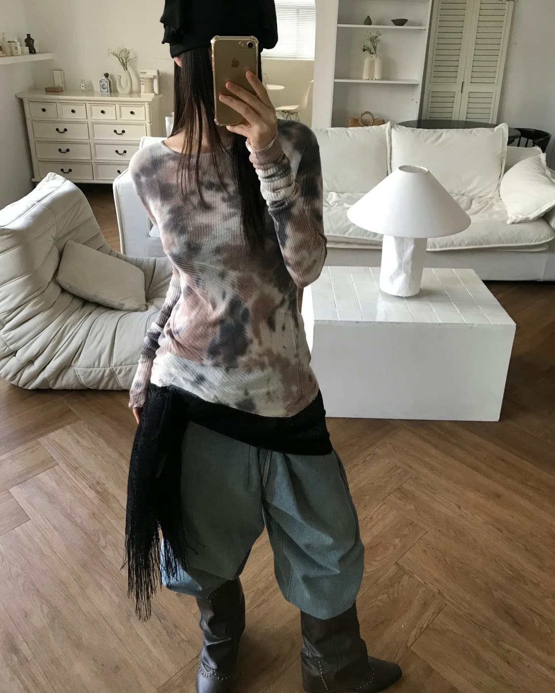 vintage pattern top 상품이미지1