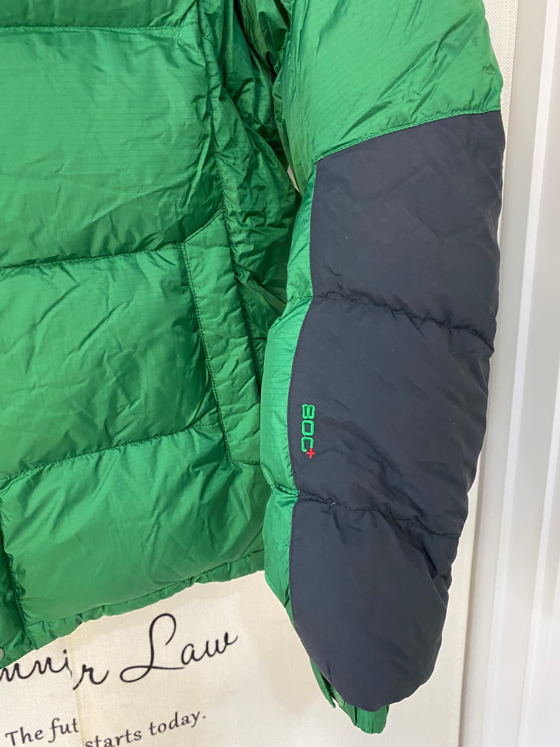 코오롱 800 필파워 구스다운 패딩 그린 상품이미지3
