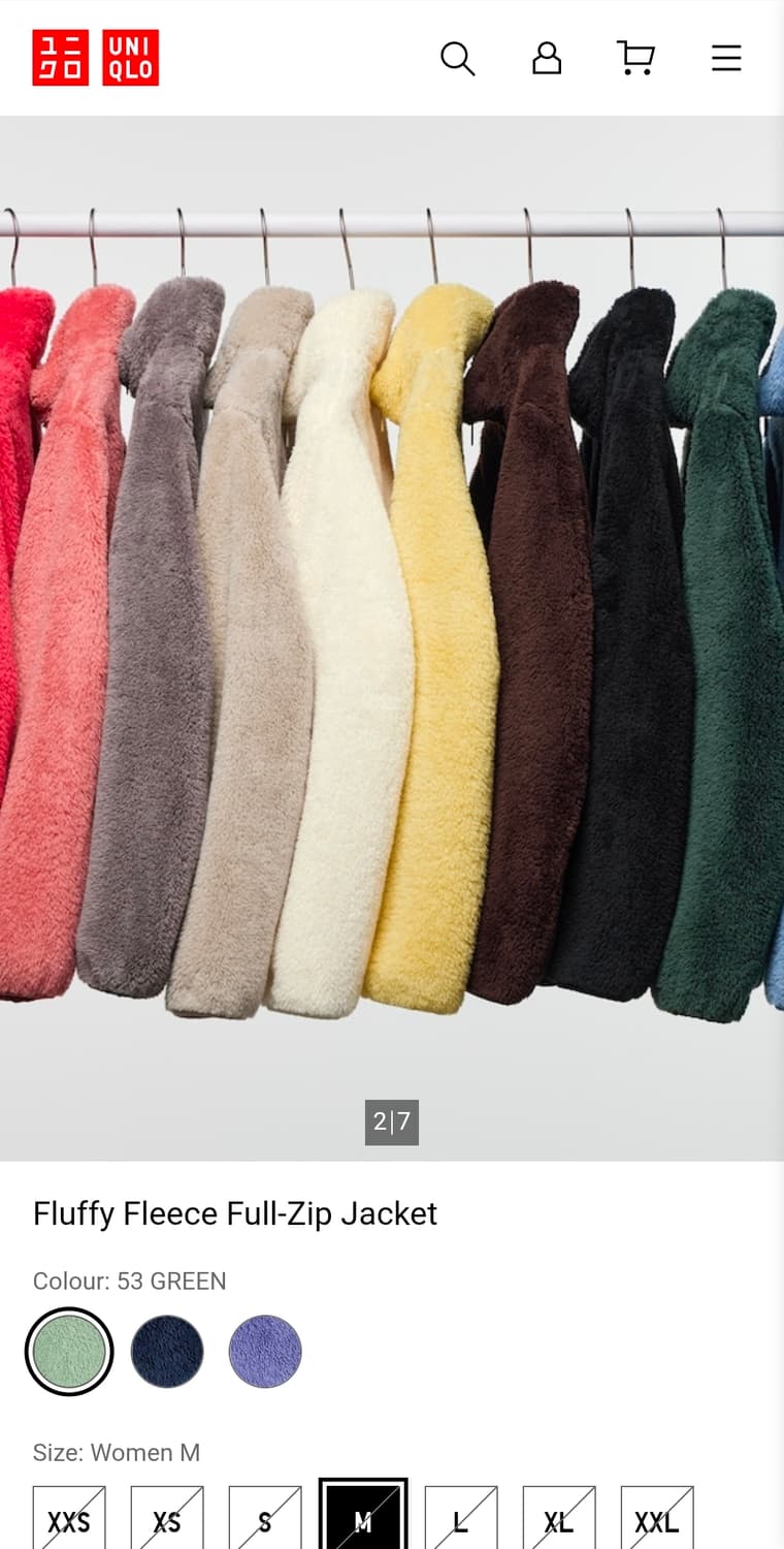 유니클로 후리스 M 여성77 가슴54 기장60 상품이미지2