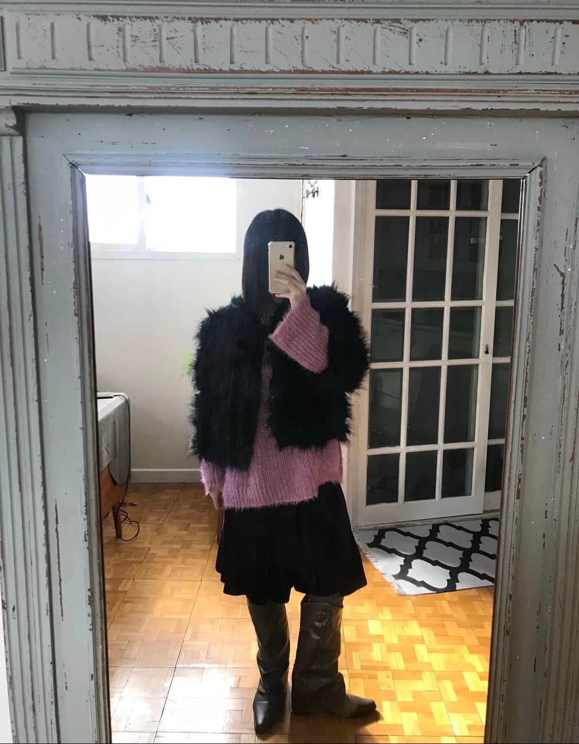 vintage black fur jacket 상품이미지6