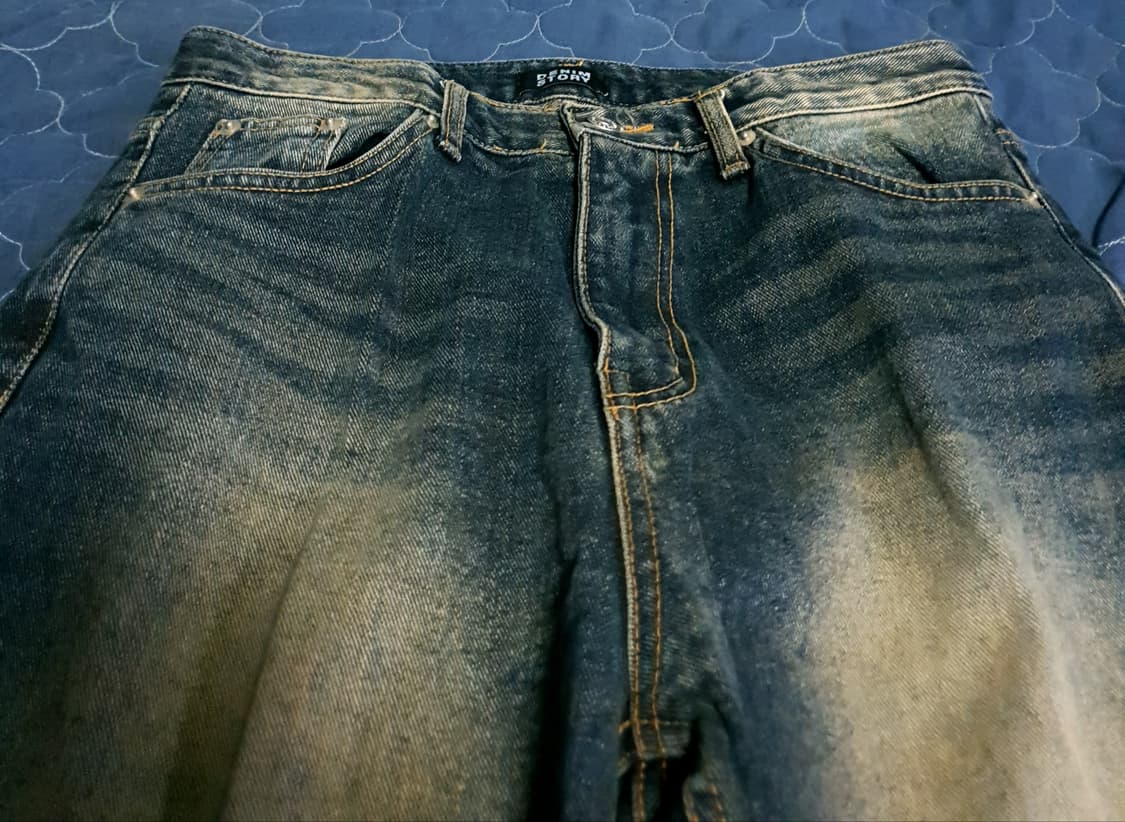 데님스토리 빈티지워싱 세미와이드 데님팬츠 오일인디고 (M) 상품이미지2