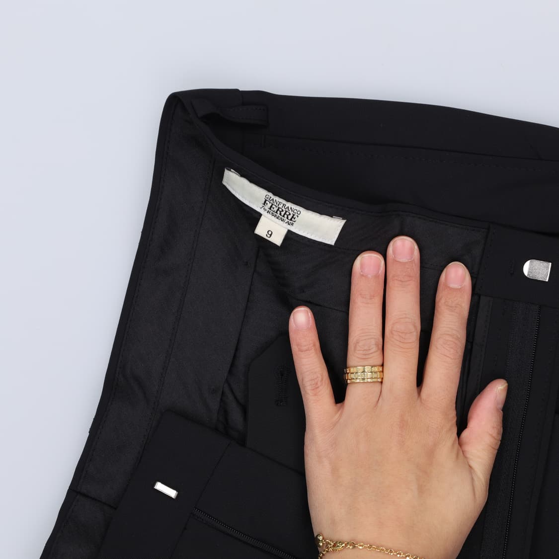 90-104 지안프랑코페레 블랙 슬랙스 0304H1 상품이미지4