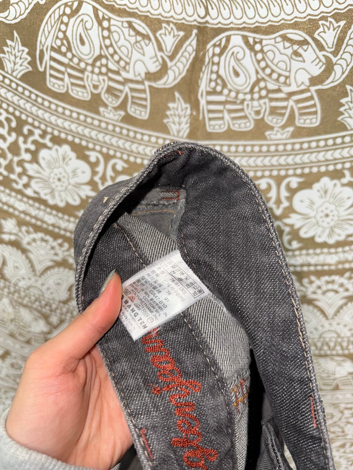 빈티지 여성 흑청 워싱 데님팬츠  상품이미지7