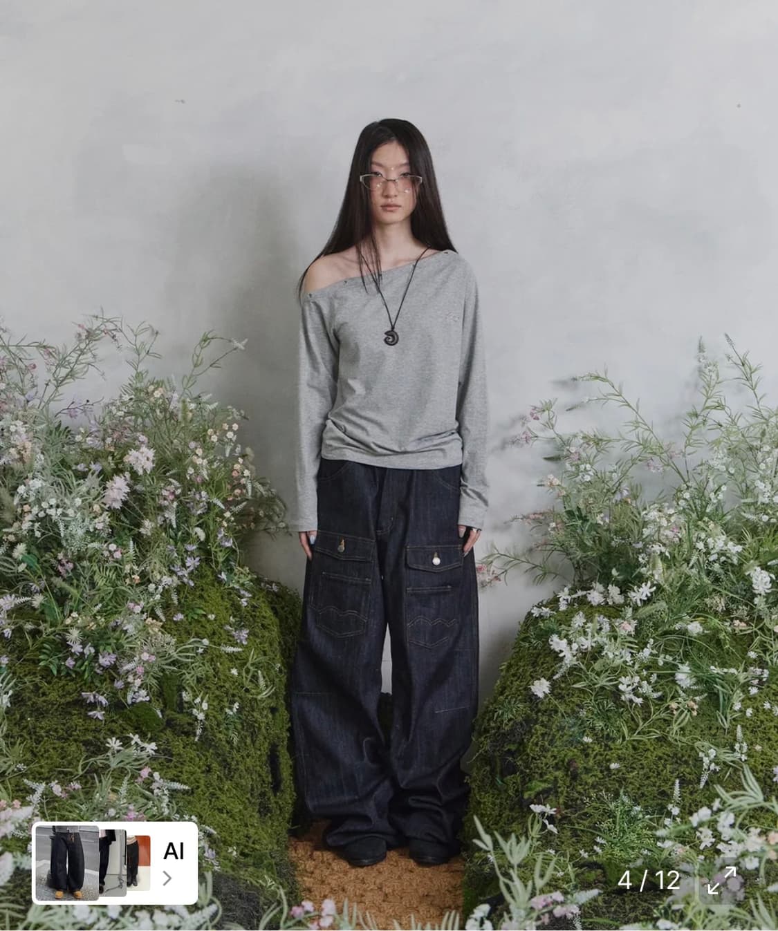 송이송이X탄산 프론트 빅포켓 데님팬츠 상품이미지2