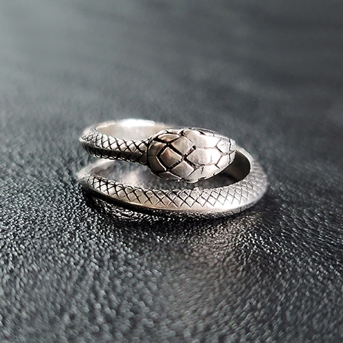 Coil Snake 실버 남자 엔틱 빈티지 명품 뱀 반지 상품이미지1