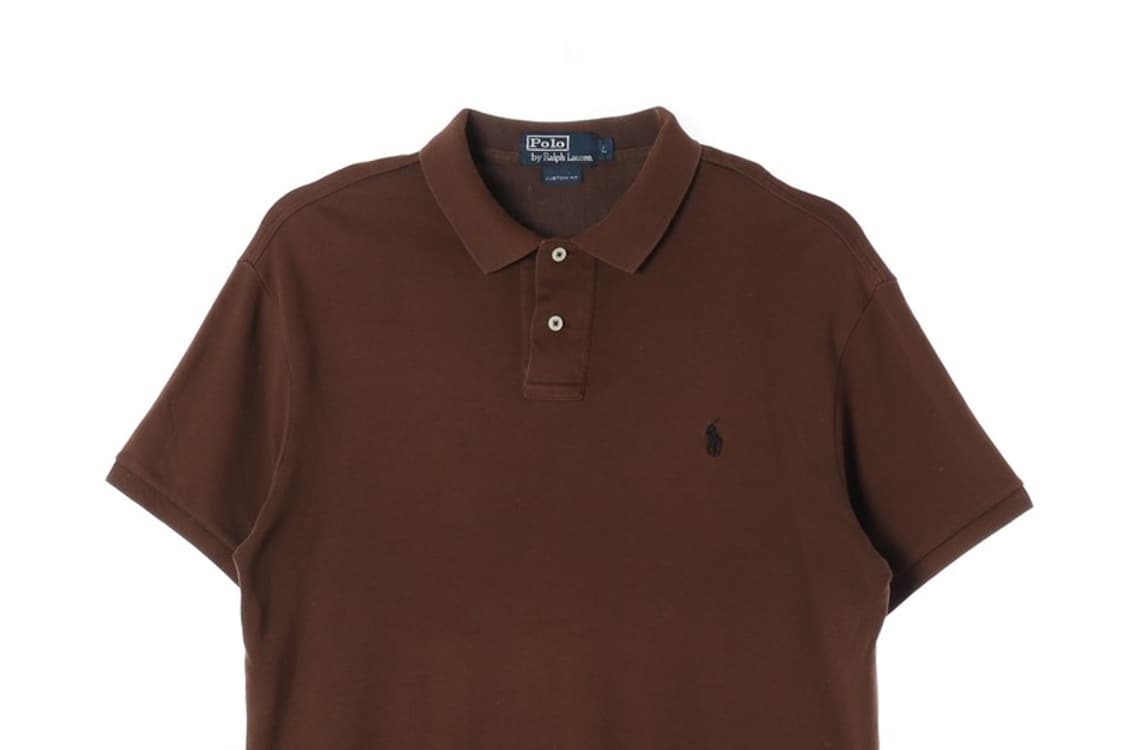 폴로 랄프로렌 커스텀핏 피케 반팔 카라티 브라운 L 상품이미지3
