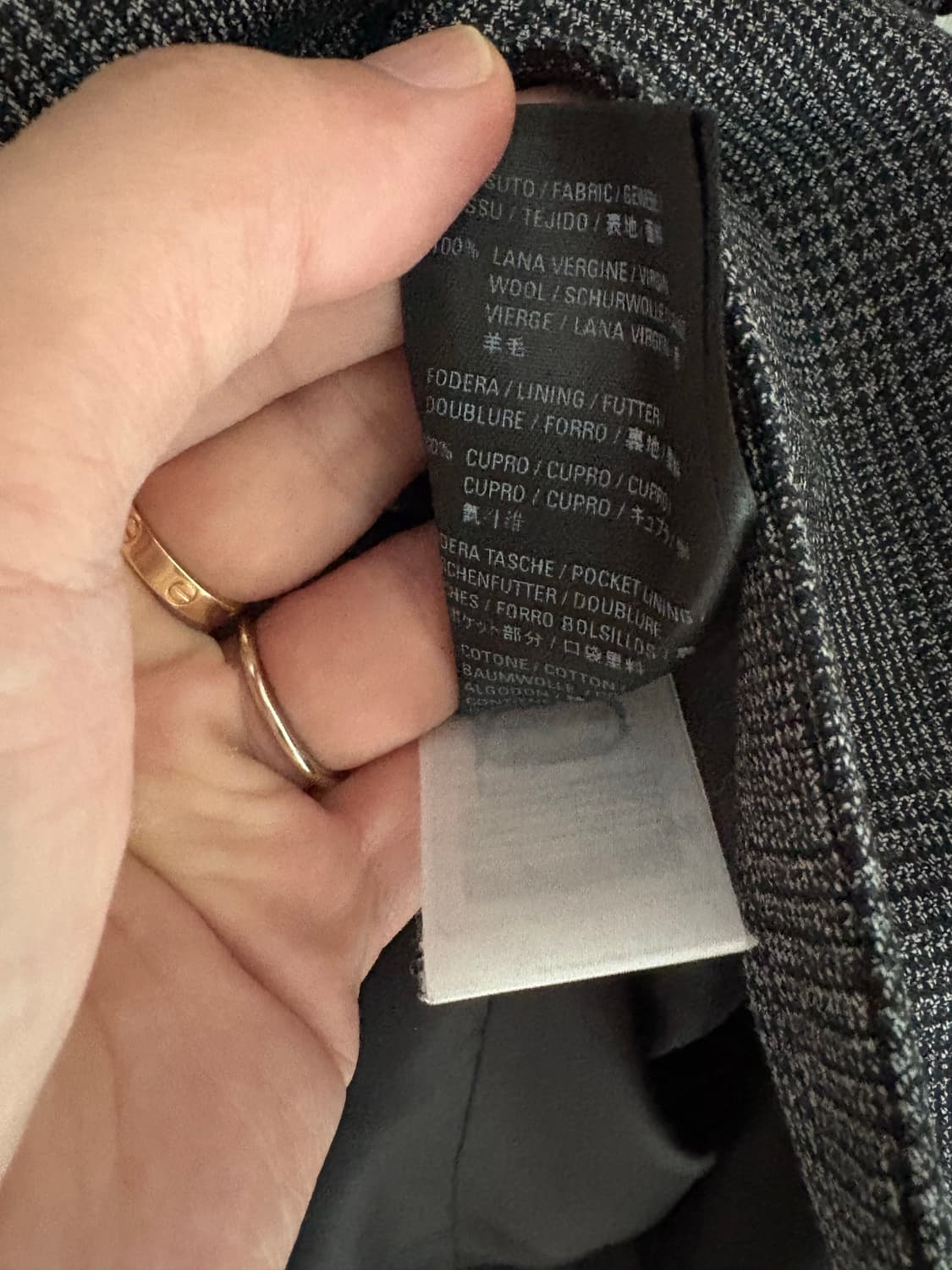 발렌시아가 플루이드 비스코스 개버딘 워시드 체크 블레이저 차콜 상품이미지4