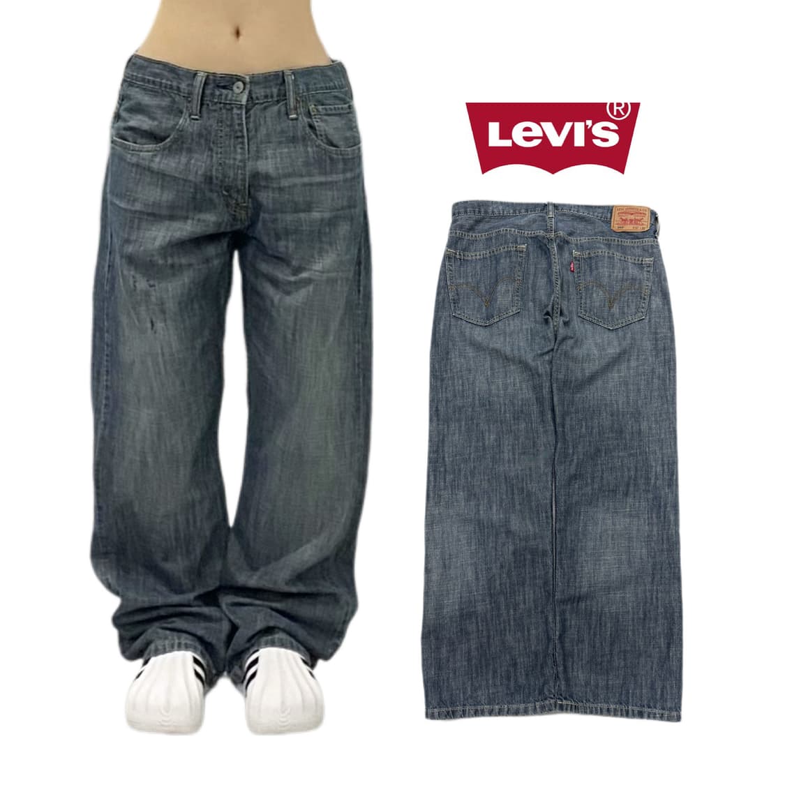 리바이스 569 새깅 워싱 와이드 스케이터 데님팬츠 상품이미지1