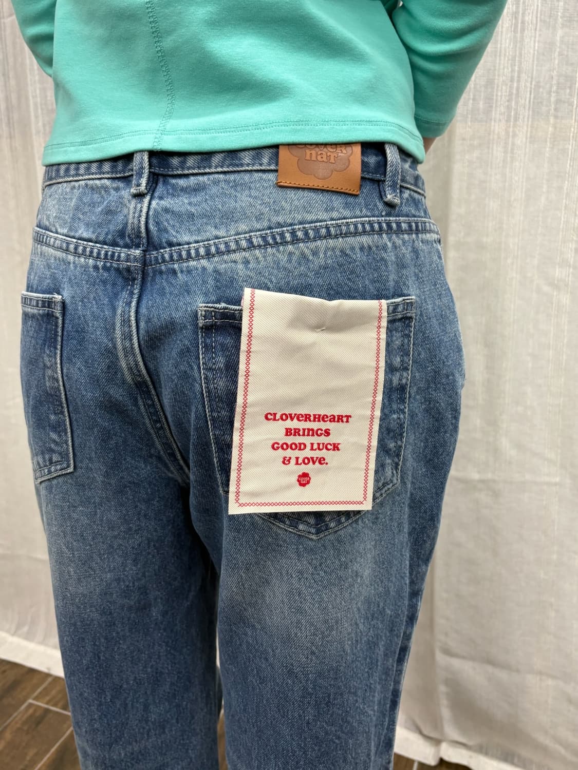 커버낫 클로버하트 스트레이트 데님 팬츠 상품이미지2