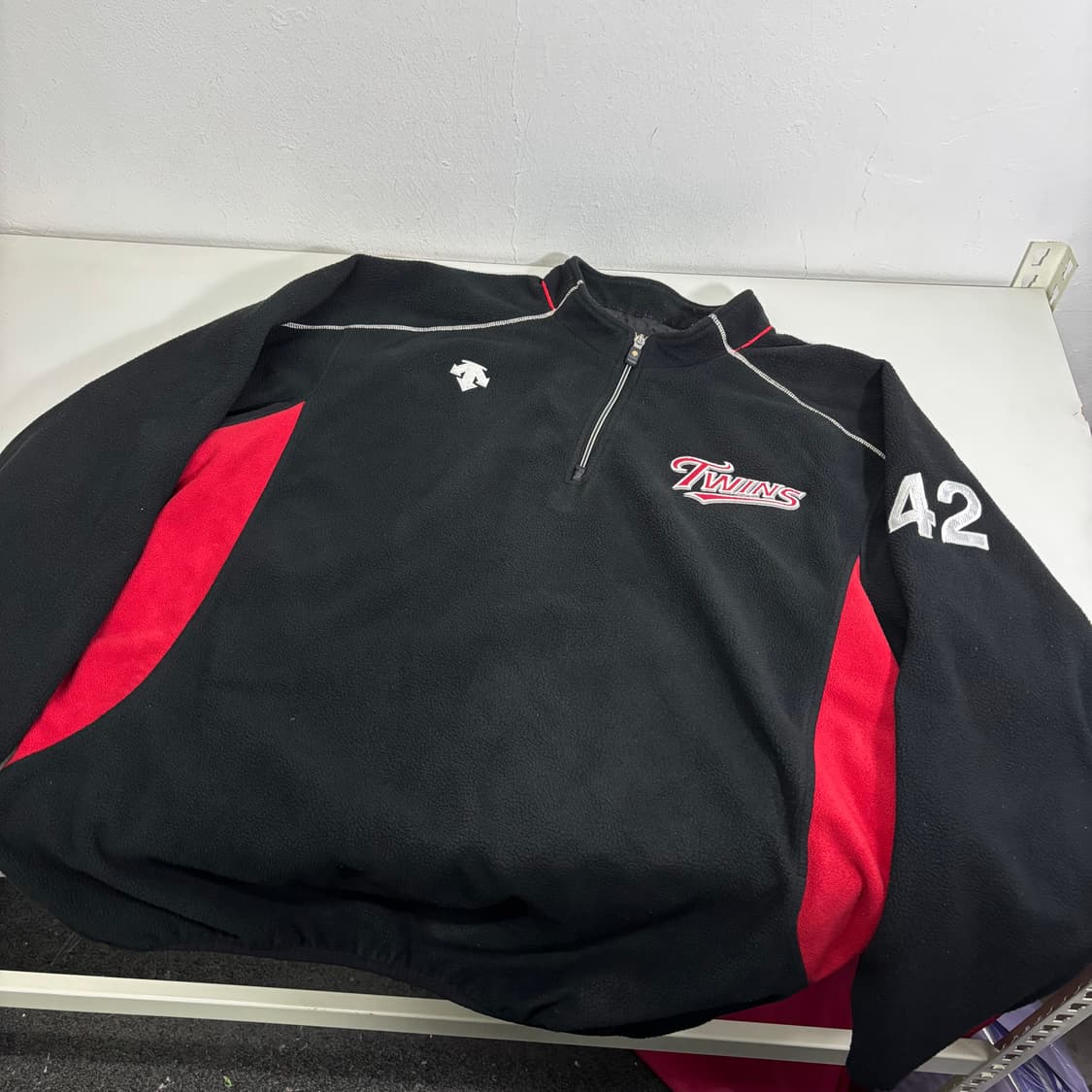 110 XXL 데상트 LG트윈스 반집업 웜업후리스 상품이미지2