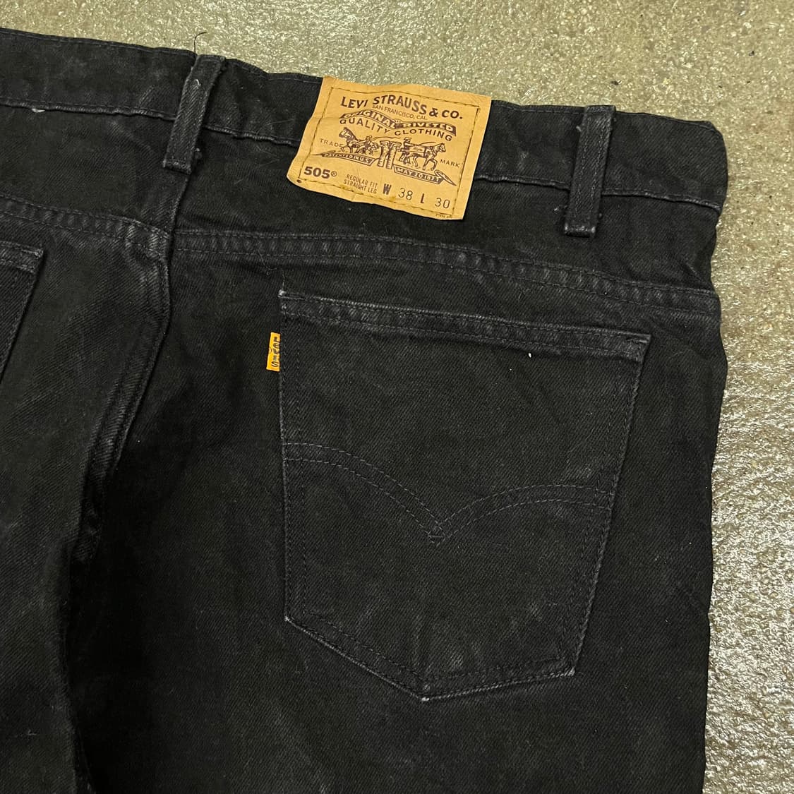 90s 리바이스505 오렌지탭 블랙진 (37) 상품이미지3