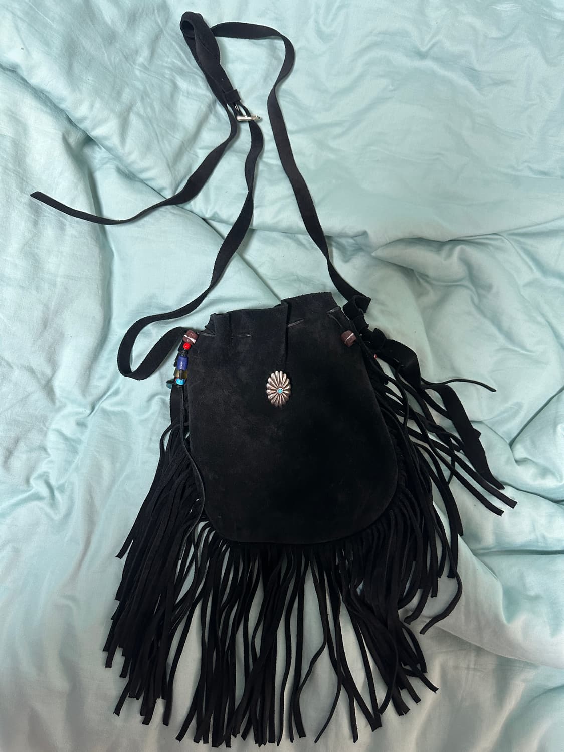 스웨이드 테슬 웨스턴 크로스백 상품이미지1