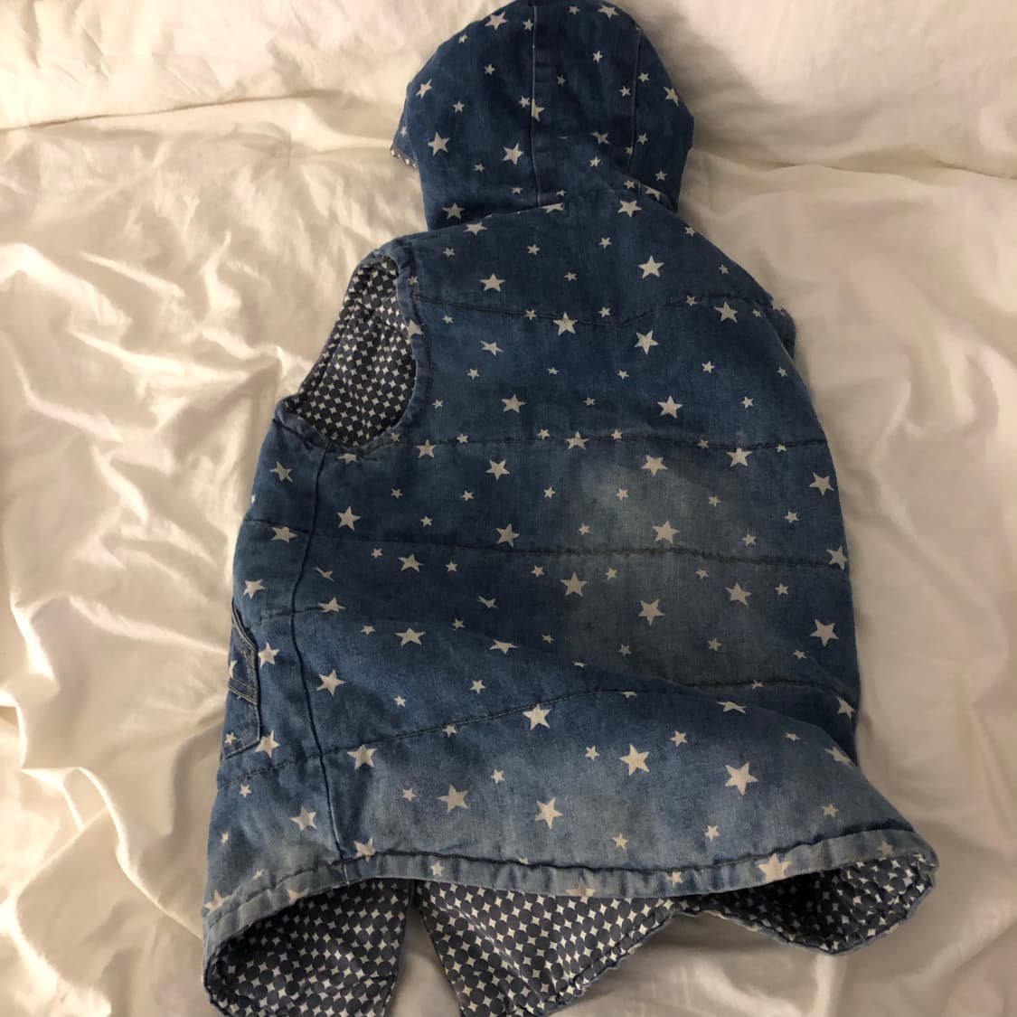 별패턴 데님 경량 조끼  상품이미지3