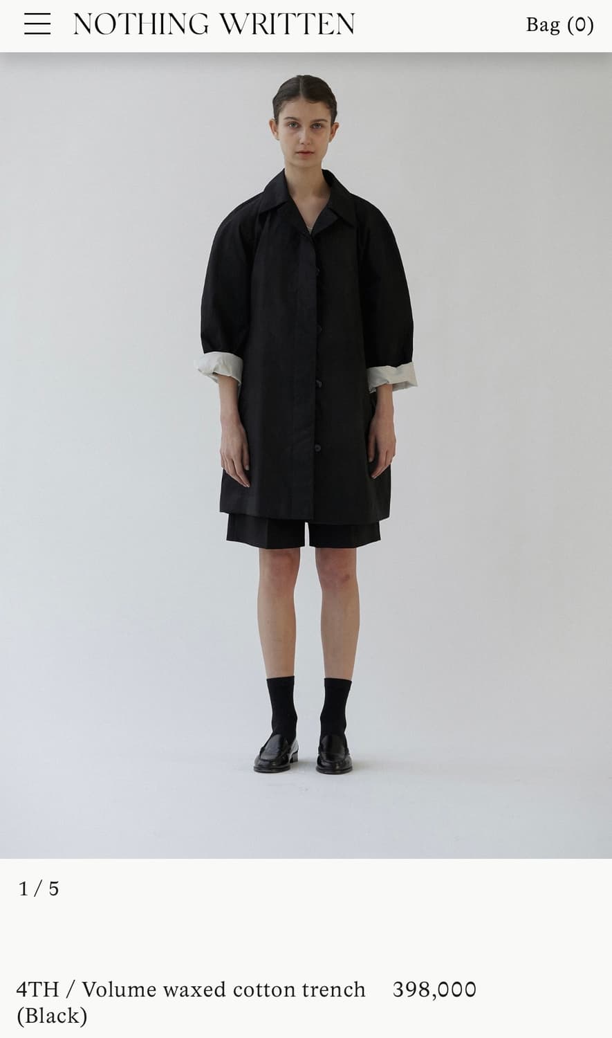 낫띵리튼 볼륨 왁스 트렌치 코트 상품이미지2