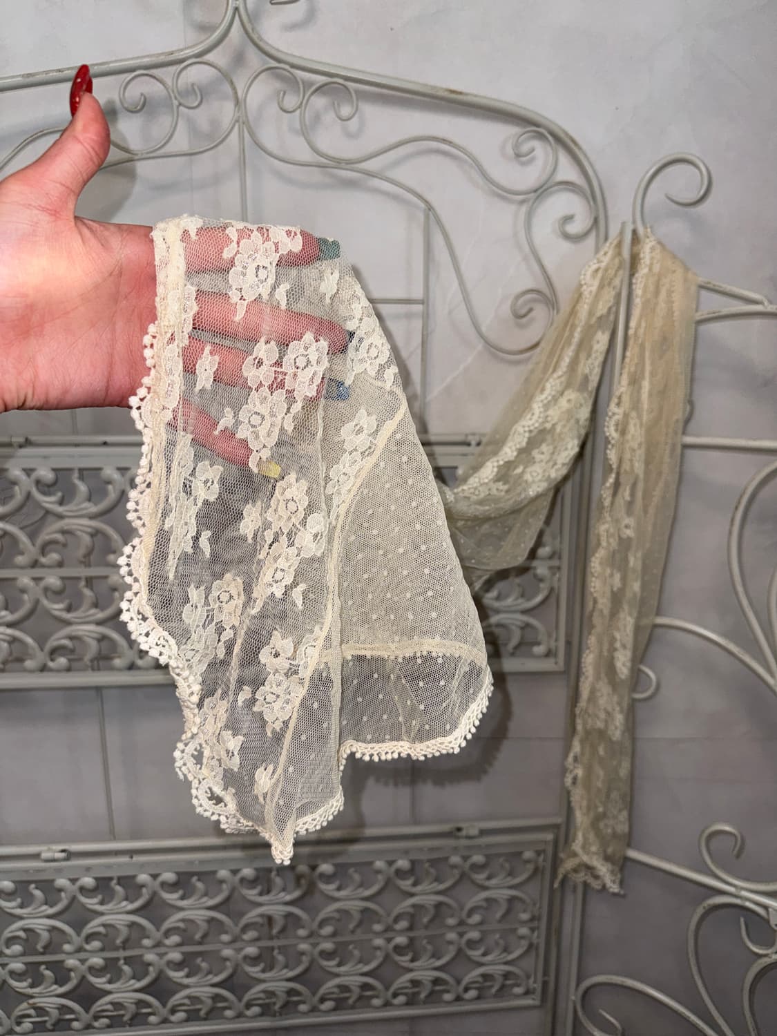 Ivory floral dot lace scarf 상품이미지4