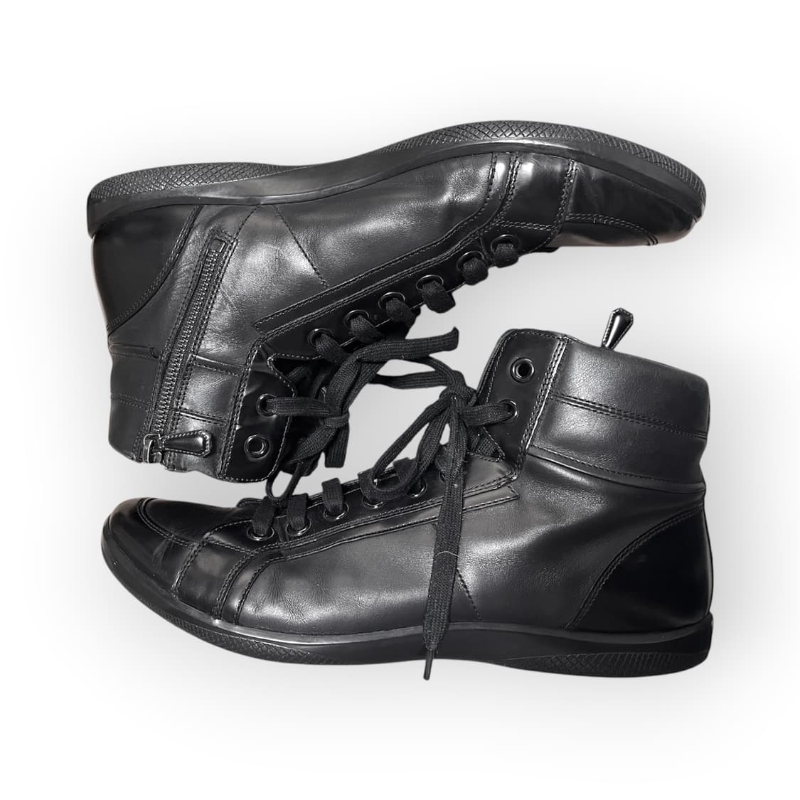 [275] 프라다 스포츠 블랙 레더 하이탑 스니커즈 상품이미지2