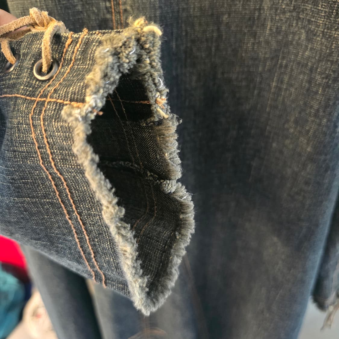 아메리칸빈티지 웨스턴 데님 원피스 롱 청자켓  상품이미지7