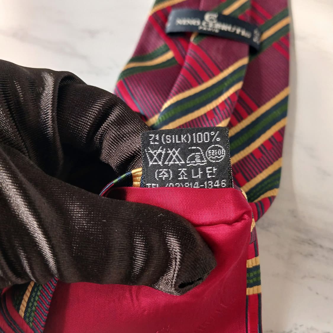 니노 세루티 실크 레드 스트라이프 넥타이 9.8cm A+등급 E875
 상품이미지10